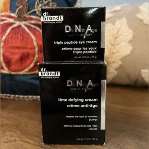 New Dr. Brandt DNA Bundle. Time Defying Cream &!Triple Peptide Eye Cream.
